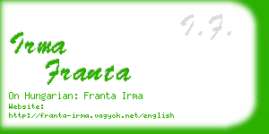 irma franta business card